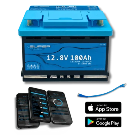 Supervolt LiFePO4 100Ah (105Ah) 12.8V Lithium Batterie mit Bluetooth