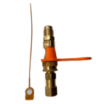 Schnellkupplungsadapter mit Sicherungsbügel und Plombe für Tankflaschen ( Gerade )